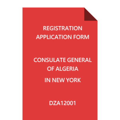 Algeria Registration Application Form - Consulate General of Algeria in New York  DZA12001